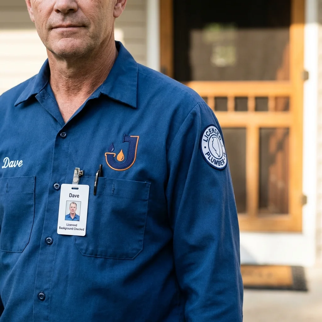 Licensed plumber showing ID badge in Snowmass Village, CO