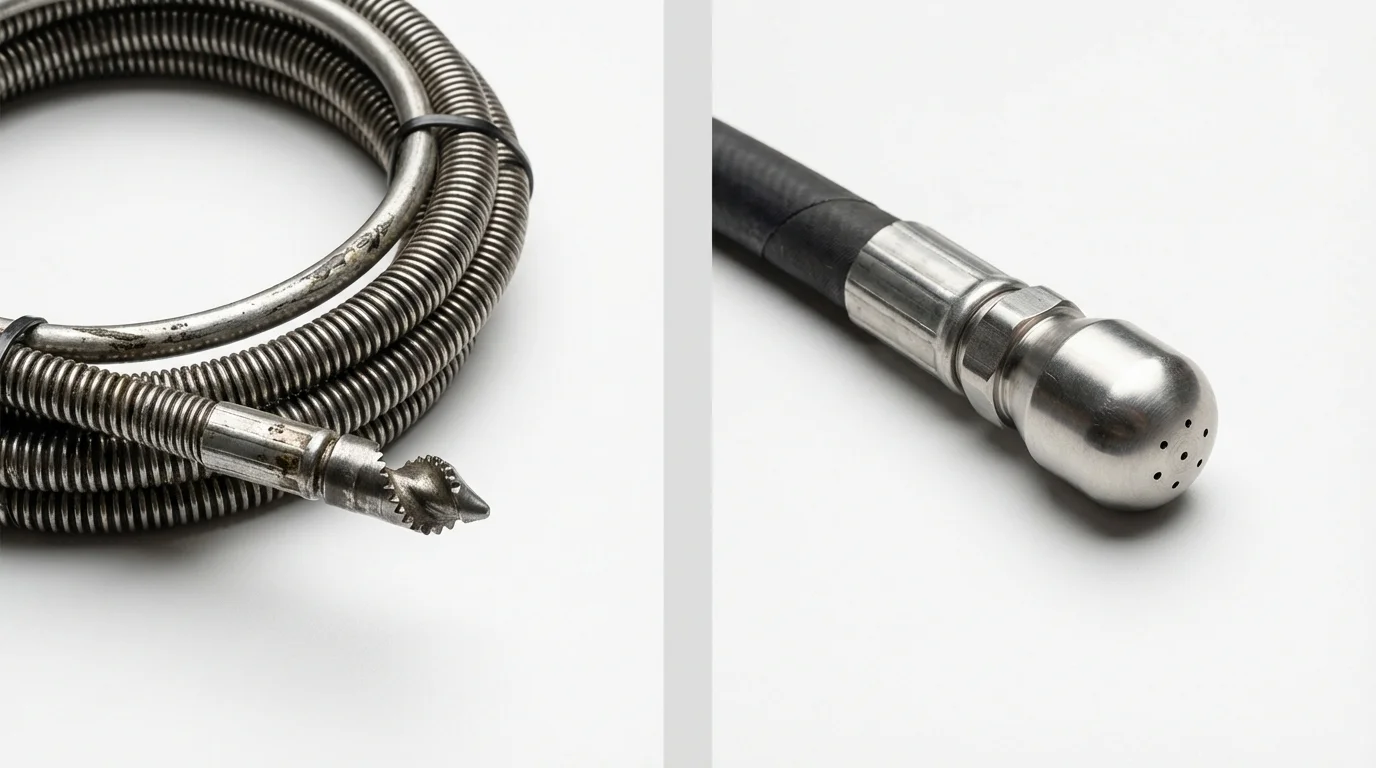 Drain snake cable and hydro jetting nozzle used for drain cleaning in Snowmass Village, CO