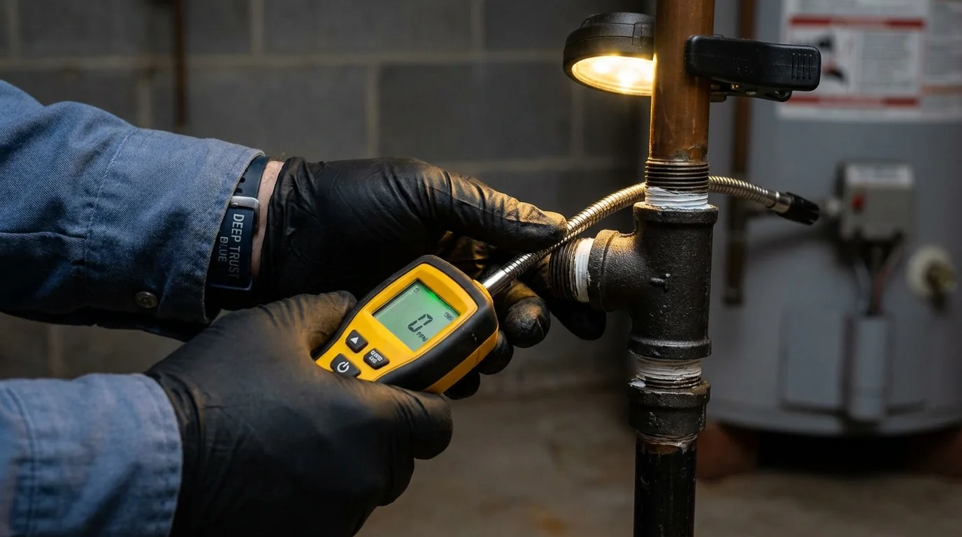 Gas leak detection with electronic sniffer by Johns Plumbing LLC in Snowmass Village