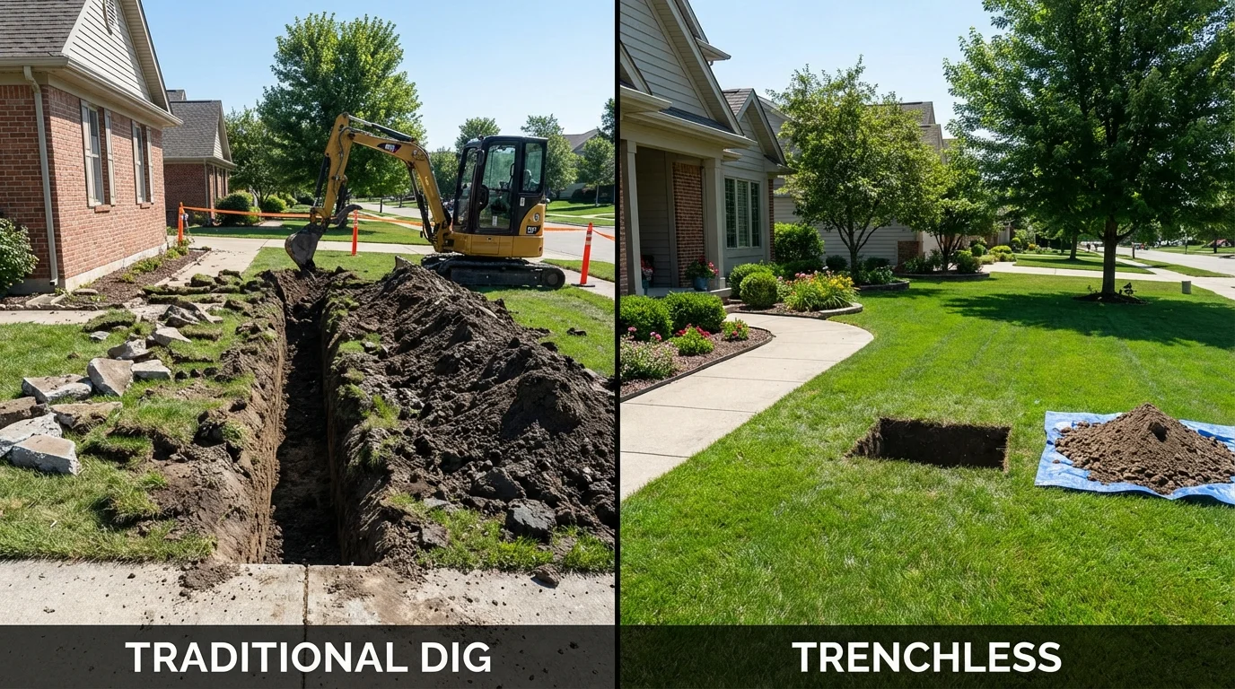 Trenchless sewer repair with minimal yard damage versus traditional excavation in Snowmass Village, CO